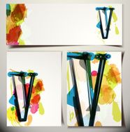 Artistic Greeting Card Letter V