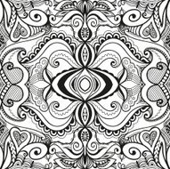 Black and white seamless texture Vector geometric pattern N14