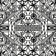 Black and white seamless texture Vector geometric pattern N16