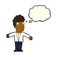 cartoon confused man with thought bubble N18