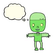 cartoon robot with thought bubble N70