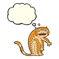 cartoon tiger with thought bubble N3