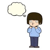 cartoon surprised man with thought bubble N55