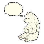 cute cartoon polar bear with thought bubble N36