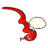 cartoon hissing snake with thought bubble N5
