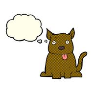 cartoon dog sticking out tongue with thought bubble N9