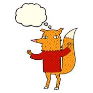 cartoon fox with thought bubble N9