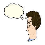 cartoon annoyed man with thought bubble N37