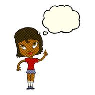 cartoon woman with idea thought bubble N112