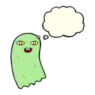 funny cartoon ghost with thought bubble N37