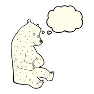 cartoon happy polar bear with thought bubble N5