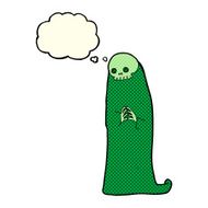 cartoon halloween ghoul with thought bubble N5