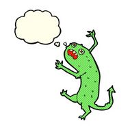 cartoon little monster with thought bubble N14