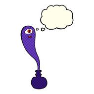 cartoon halloween ghost in bottle with thought bubble N10