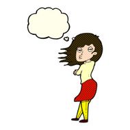 cartoon woman making photo face with thought bubble N5