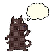 cartoon happy dog with thought bubble N38