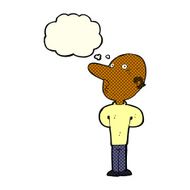 cartoon balding man with thought bubble N10