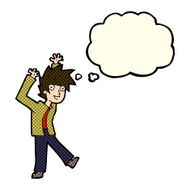 cartoon excited boy with thought bubble N70