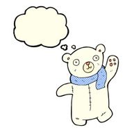 cute cartoon polar teddy bear with thought bubble N5