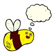 cartoon bee with thought bubble N13