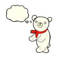 cute cartoon polar teddy bear with thought bubble N6