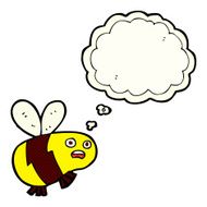 cartoon bee with thought bubble N14