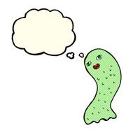 funny cartoon ghost with thought bubble N38
