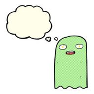 funny cartoon ghost with thought bubble N39