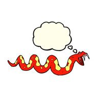 cartoon poisonous snake with thought bubble
