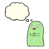 funny cartoon ghost with thought bubble N40