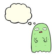 funny cartoon ghost with thought bubble N41