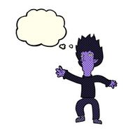 cartoon vampire with thought bubble N53