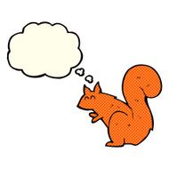 cartoon red squirrel with thought bubble N5
