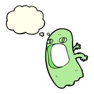 funny cartoon ghost with thought bubble N43