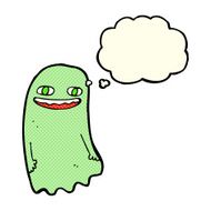 funny cartoon ghost with thought bubble N44