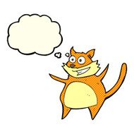 funny cartoon cat with thought bubble N5