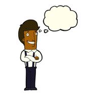 cartoon proud man with thought bubble N13