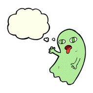 funny cartoon ghost with thought bubble N45
