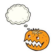 cartoon pumpkin with thought bubble N9