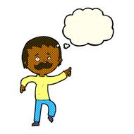 cartoon man with mustache pointing thought bubble N14