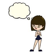 cartoon angry woman with thought bubble N10