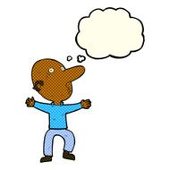 cartoon worried middle aged man with thought bubble N5