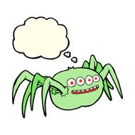 cartoon spooky spider with thought bubble N5