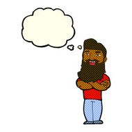 cartoon proud man with thought bubble N14