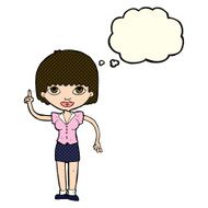 cartoon woman with idea thought bubble N113
