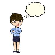 Cartoon Annoyed Woman With Thought Bubble N81