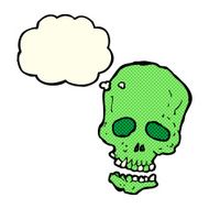 cartoon skull with thought bubble N13