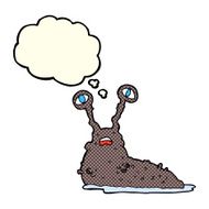 cartoon gross slug with thought bubble N6