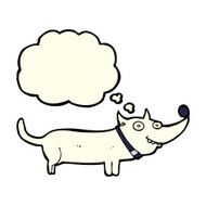 cartoon happy dog with thought bubble N40