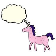 cartoon unicorn with thought bubble N18